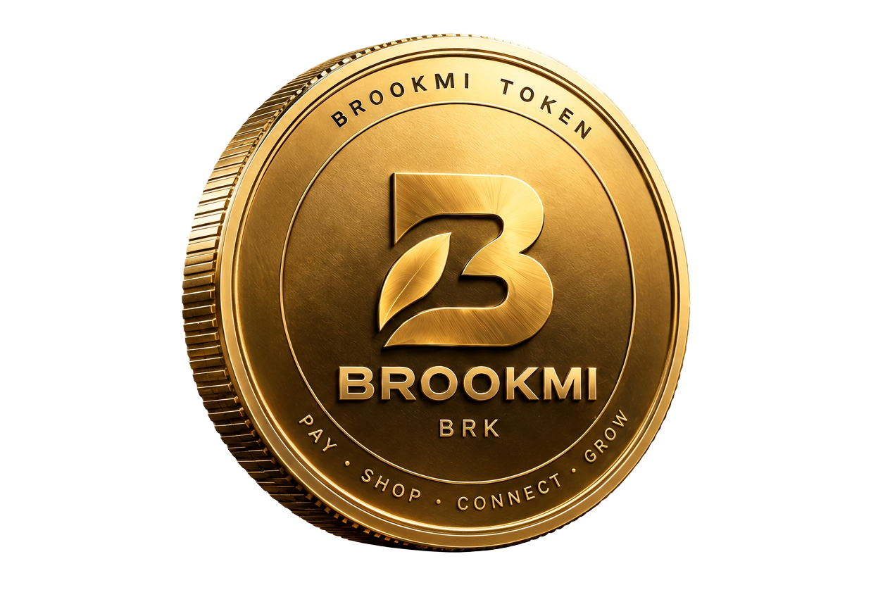 Gold Brookmi Token coin with BRK symbol